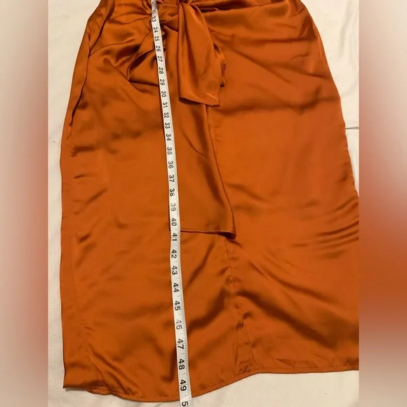 Andrea Iyamah Orange Reni Knotted Dress Size Large/US 10 New - Picture 10 of 15